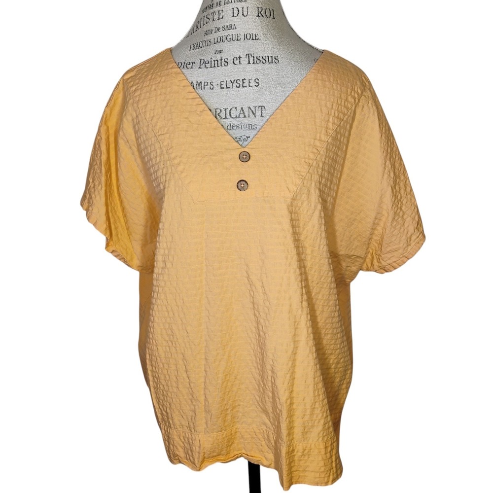 The Vermont Country Store Top Women 2X Orange Cotton Summer Lightweight Colorful